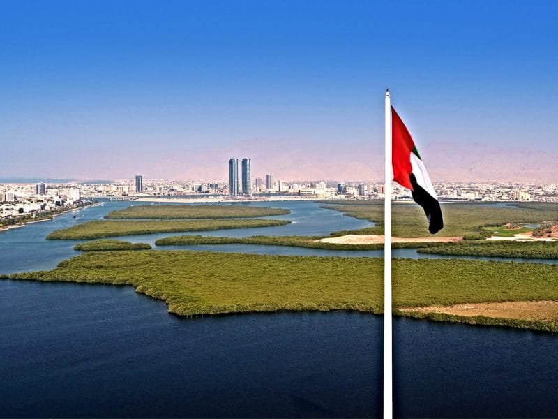 Experience in Ras Al-Khaimah and Dubai_Aerial View of Rak City From Al-Qawasim Corniche Flagpole, UAE