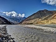 Kali Gandaki River North of Kagbeni and Background Annapurna During Upper Dolpo Trek._Upper Dolpo with Jomsom.