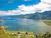 Kathmandu Pokhara Tour with Paragliding_Paraglider Flying over the Phewa Lake, Pokhara