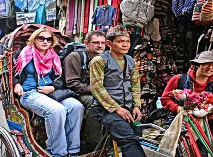 Rickshaw Ride in Kathmandu Evening Excursion, Ason, Kathmandu Durbar Square and Thamel.