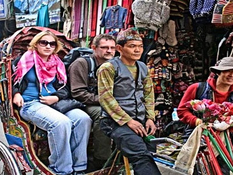 Rickshaw Ride in Kathmandu Evening Excursion, Ason, Kathmandu Durbar Square and Thamel.