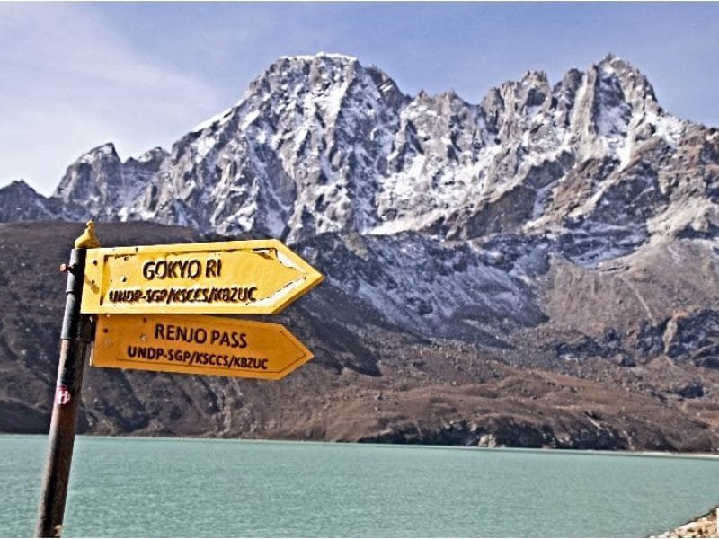 Scenic view of Himalaya Range at Gokyo-Ri Peak near Gokyo Lake during Everest Base Camp Trek in nepal_Trek to Gokyo Ri._Trek to Gokyo Ri.