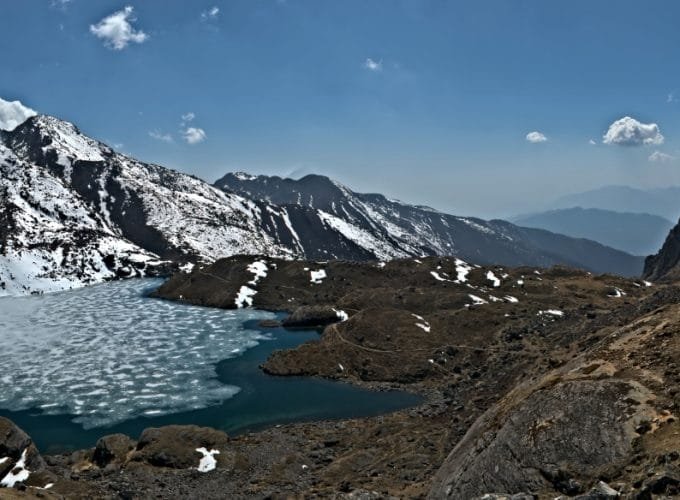 Shiva's Lake, one of the Frozen Lakes in Gosai Kunda, Langtang Valley_Gosaikunda Trek