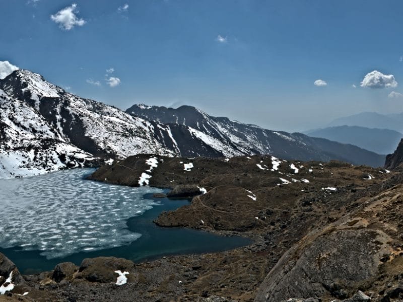 Shiva's Lake, one of the Frozen Lakes in Gosai Kunda, Langtang Valley_Gosaikunda Trek