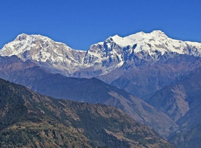 Snow Capped Manaslu Mansiri Himal, Manaslu, Ngadi Chuli and Himalchuli. View from Ghale Gaun_Eco Trail Homestay Lower Manaslu Trek