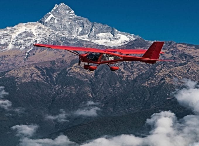 Ultralight Plane Flies Over Pokhara and Annapurna Region in Nepal_Feel the Wind