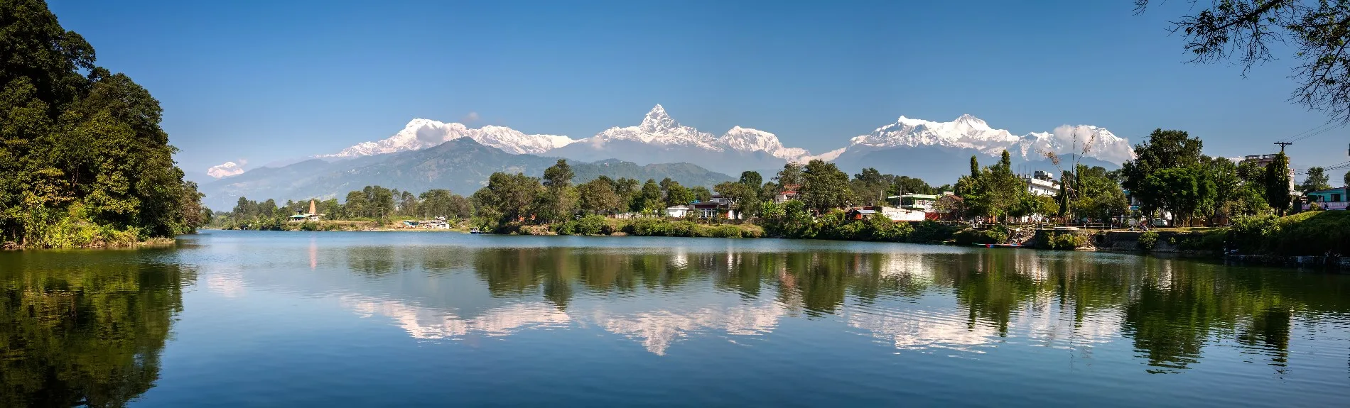 View at Annapurna Phewa Lake in Pokhara, Nepal