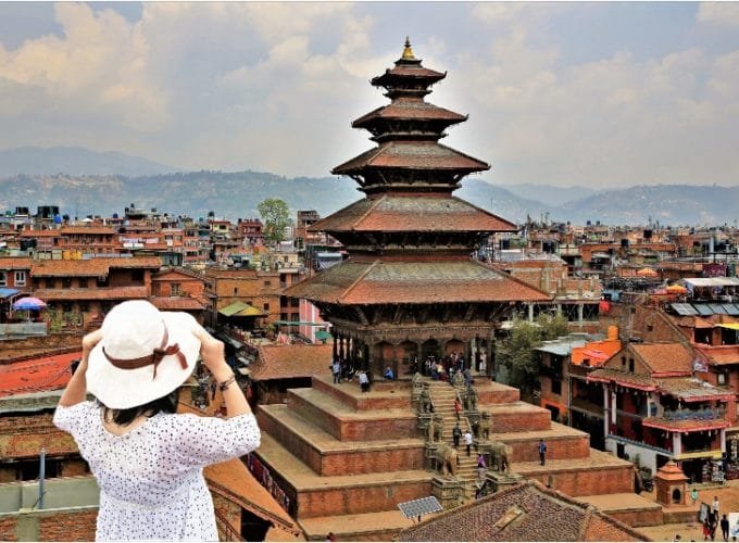 View at Old Palace of Wood at the Ancient city of Kathmandu Valley. Patan, Durbar Square_Kathmandu and Chitwan 5 Days