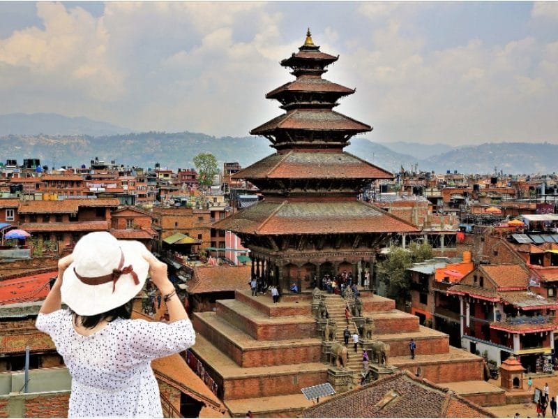 View at Old Palace of Wood at the Ancient city of Kathmandu Valley. Patan, Durbar Square_Kathmandu and Chitwan 5 Days